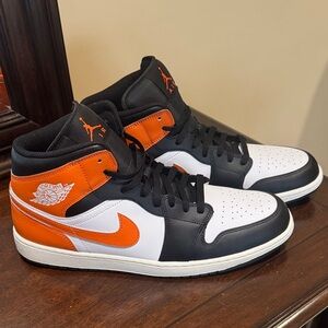 Nike Air Jordan High-Top Sneakers - Black, Orange, White